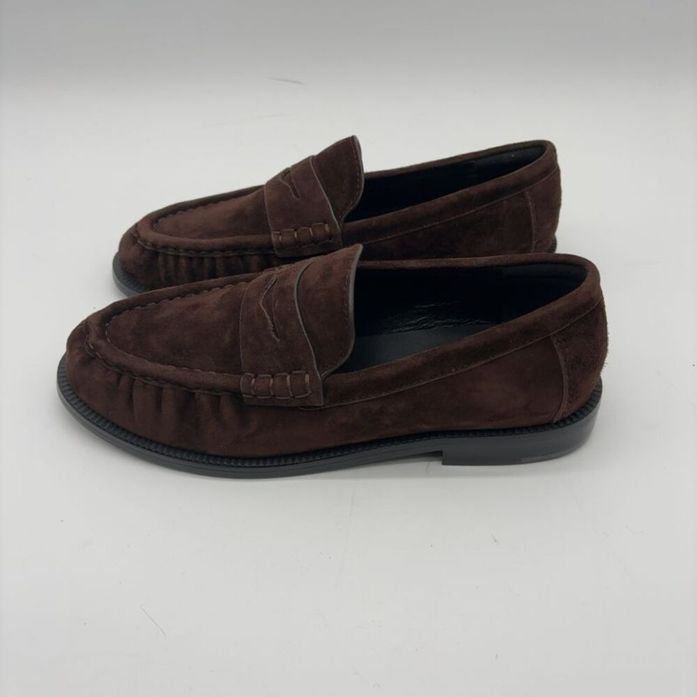 Saint Laurent t Brown Suede Penny Loafers - Picture 6 of 7